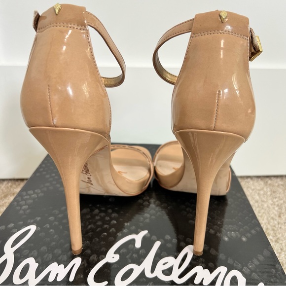 Sam Edelman Eleanor Patent Almond Heeled Sandals - Picture 3 of 11